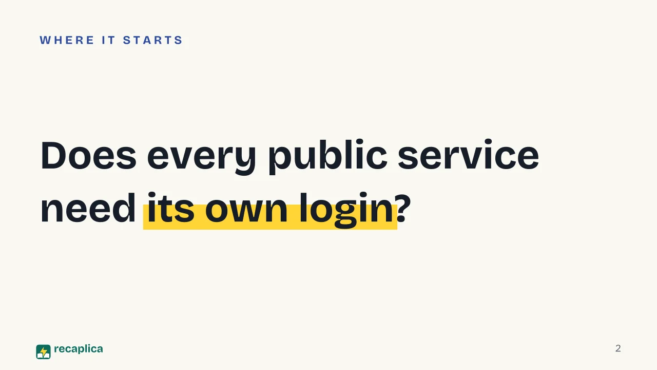 Slide 2 of the presentation on SPID: Does every public service need its own login?